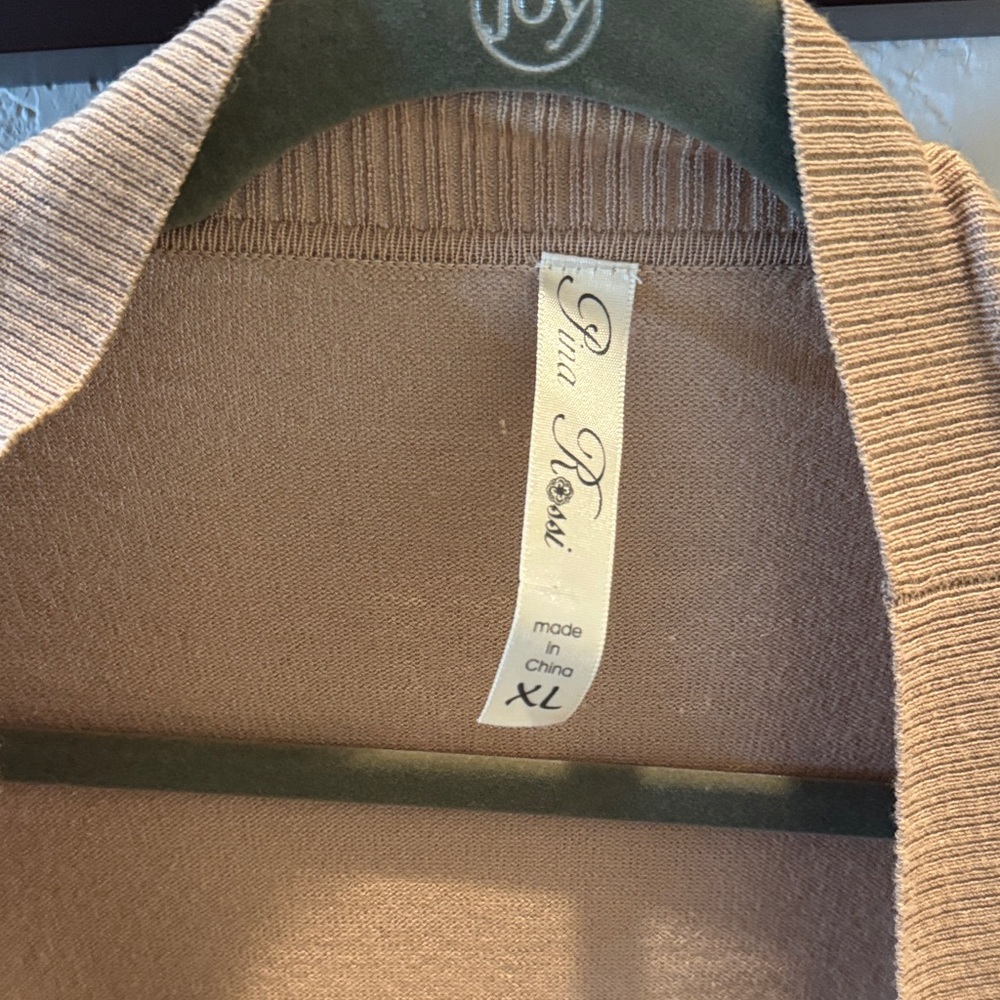 Rina Rossi Women's Beige Open-Front Cardigan - Picture 2 of 2